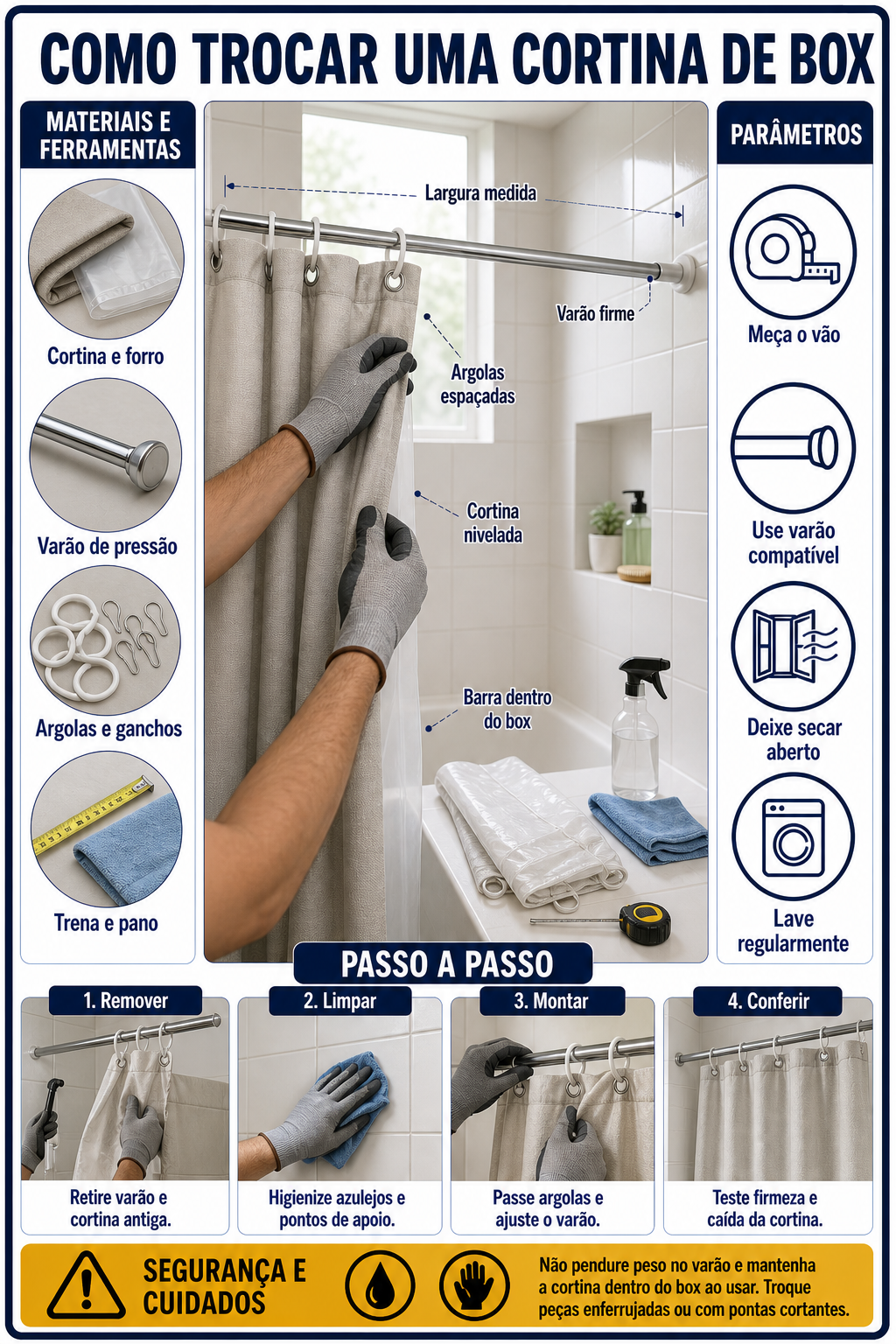Como trocar uma cortina de box
