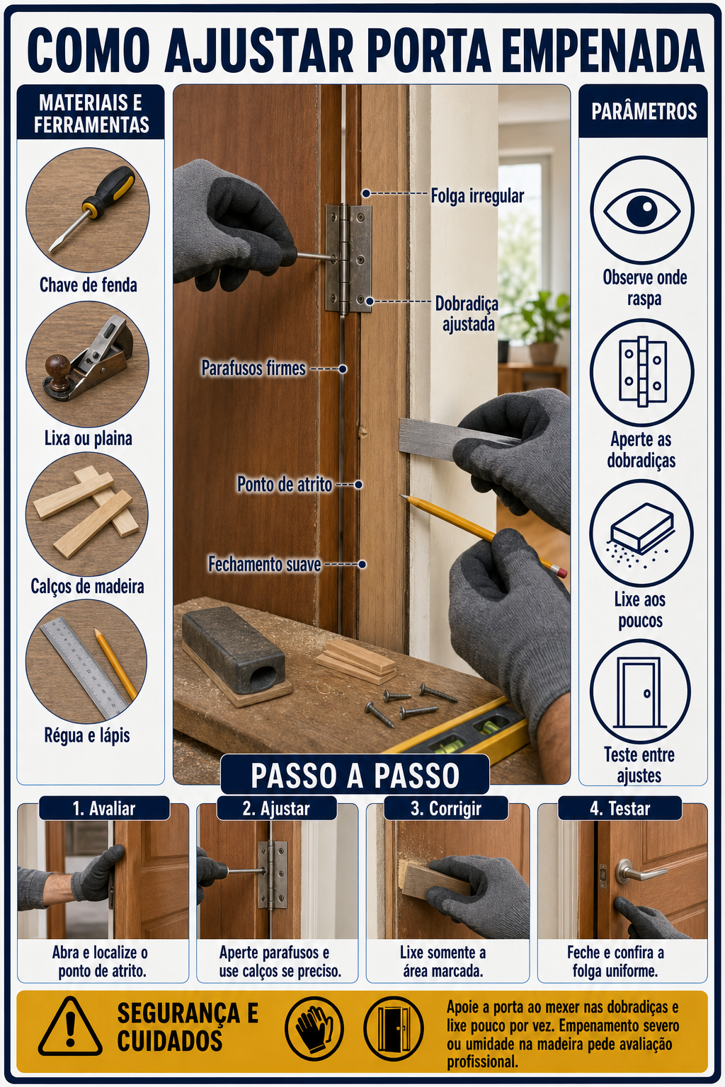Como ajustar uma porta empenada